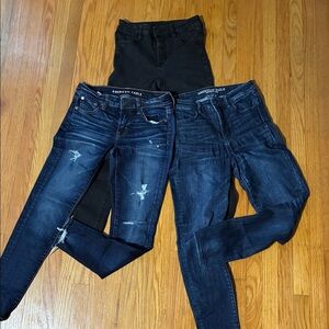 American Eagle Outfitters Dark Blue and Black Women Jeans